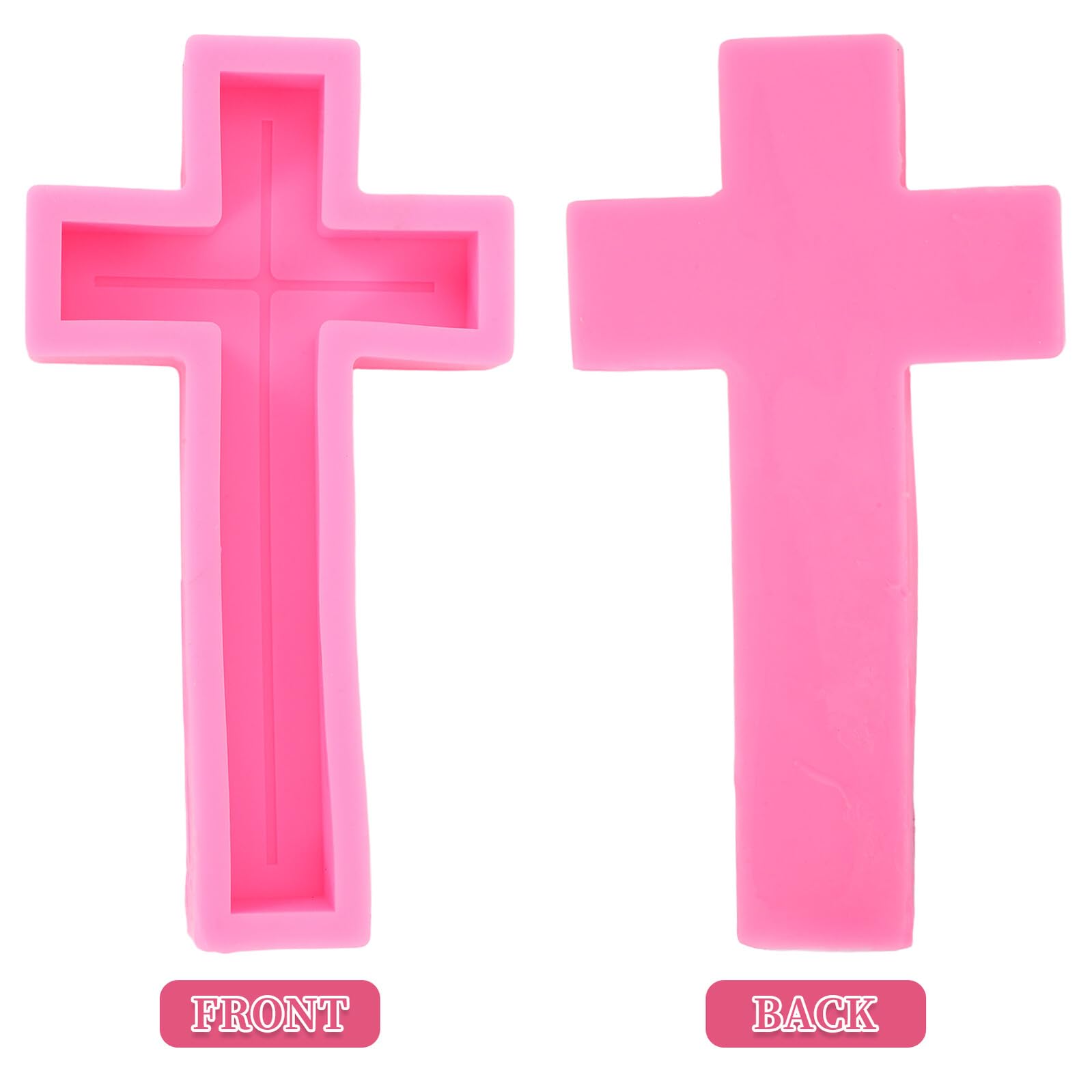 POPETPOP Stampo in Silicone a Forma di Croce 33 CM per Candele Saponi e Resina Fai da Te Flessibile e Resistente al Calore per Decorazioni Artigianali e Creazioni Religiose