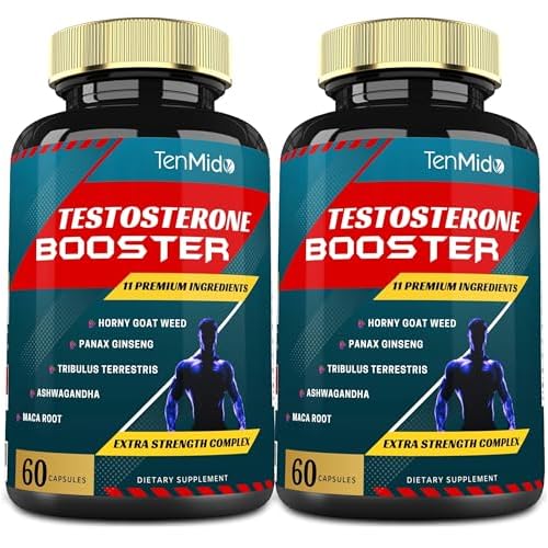 2 Packs of 60caps Testosterone Supplements Booster for Men, Equivalent to 10000mg – Natural Stamina, Endurance & Strength Supplement – Muscle Building Growth, Increasing Performance, Energy