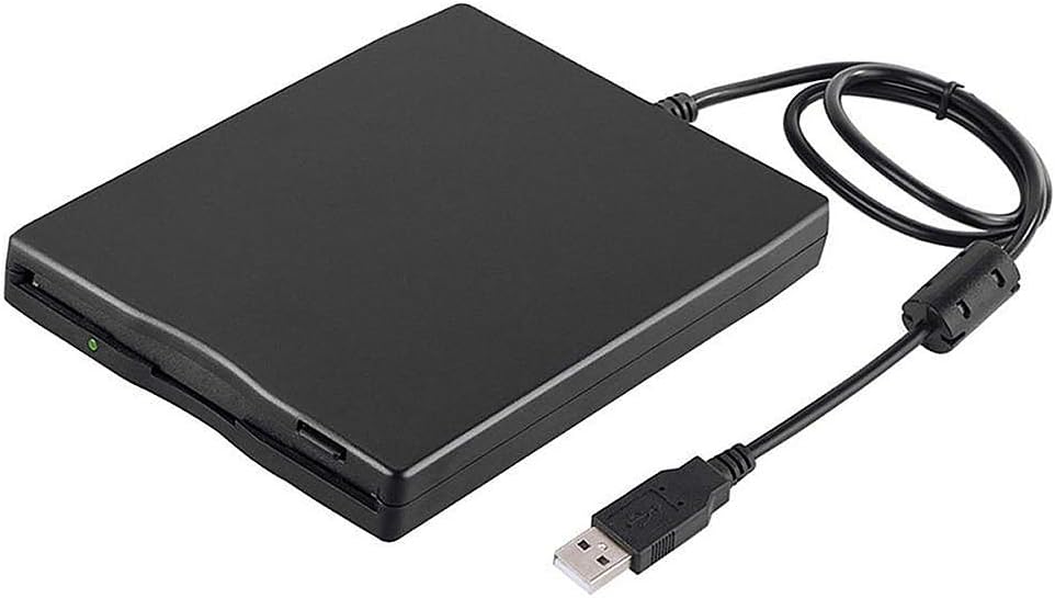 Pepisky USB External Floppy Disk Drive Portable 3.5 inch Floppy Disk Drive USB Interface Plug and Play Low Noise for PC Laptop Black