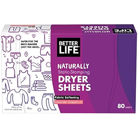 Better Life Dryer Sheets, Lavender Grapefruit, 80 Count, 2422 Cover
