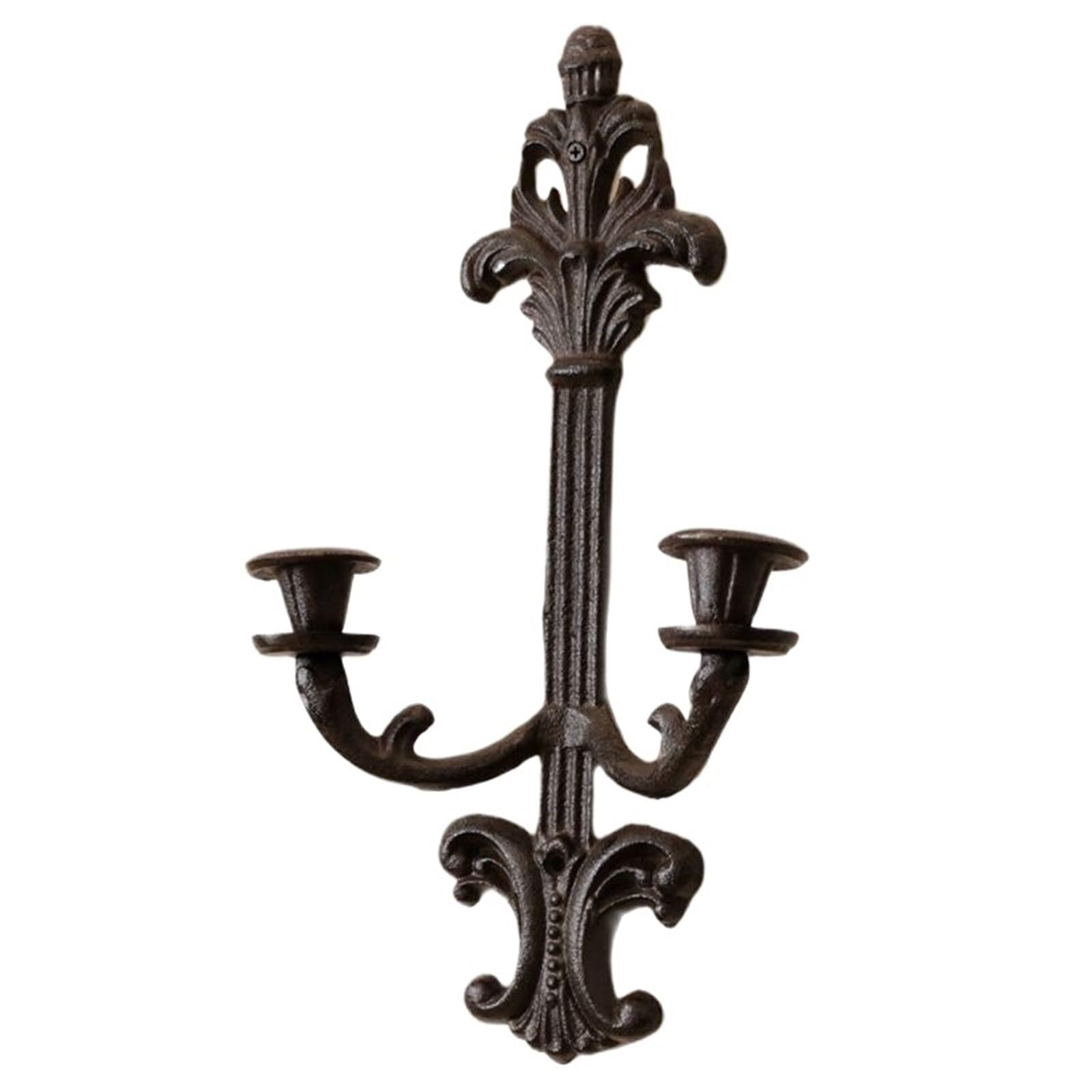 Candelabro de Pared de Hierro Fundido de Dos Brazos, candelabro de Metal para Patio, decoración del hogar, Regalo para baño y Dormitorio.