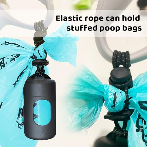 Image of Dog Poop Bag Dispenser for Leash with Snap Clip, Skin-friendly Texture Waste Bag Holder for Dog Walks and Cats, Pets Litter Bag Container, Indoor & Outdoor Use (Black, 1)