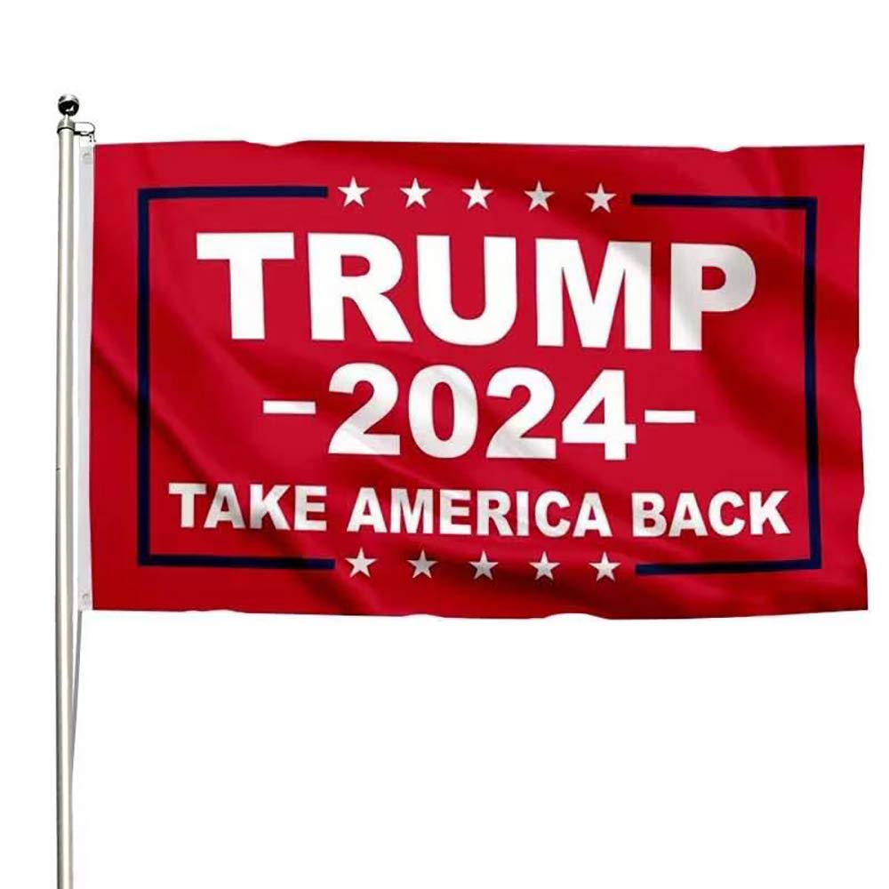 Trump 2024 Flaggen-Set – 90x152 Cm Flagge + 300x50 Cm Banner, Polyester, Doppelseitig Bedruckt