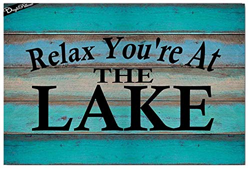 Welcome Door Mats Vintage Country Wooden Design Relax You re at The Lake Funny Doormat Door Mat23.6 x 15.7