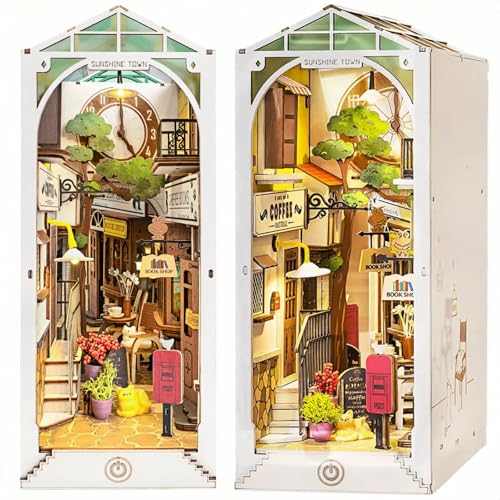 Rolife Book Nook Kit Miniature da costruire Diy Booknook 3d Puzzle Legno con Luci Decorazione Libreria Casa Modellismo da Costruire Adulti Diorama Modellismo Regalo per Femmina