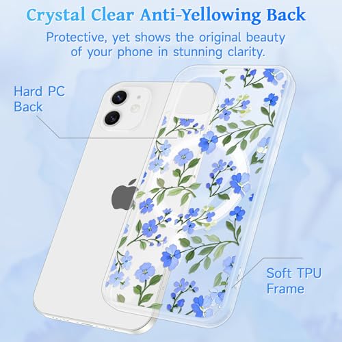 Coque transparente iPhone 11 fleur bleue : finis les étuis jaunis - 5