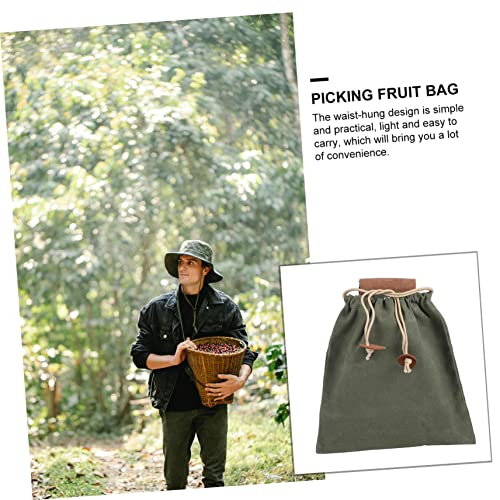 Bolsa de recogida de lona verde para evitar aplastar frutas en el campo 6