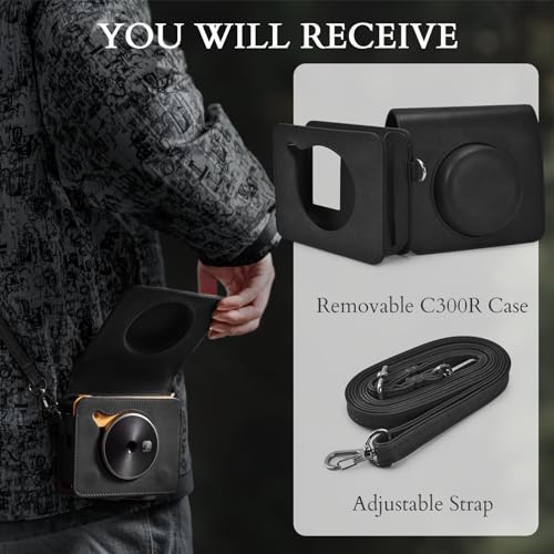 Funda protectora Rieibi Mini Shot 3 Retro de cuero PU negro miniatura 5