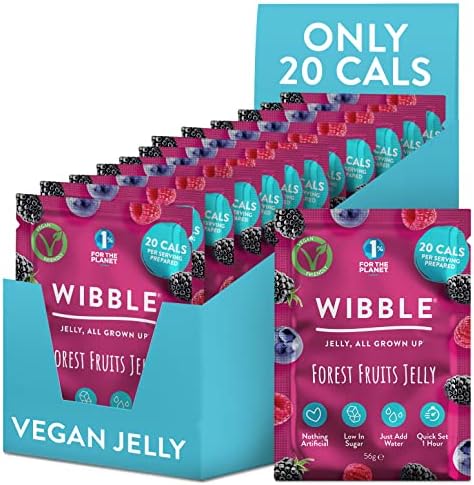 Wibble Jelly Crystals, Orange Vegan Jelly Powders, Jello, Low Sugar, Low Calorie Snack, Healthy Dessert, Serves 4, Vegetarian Jelly Crystals, Vegetarian Jello Powder