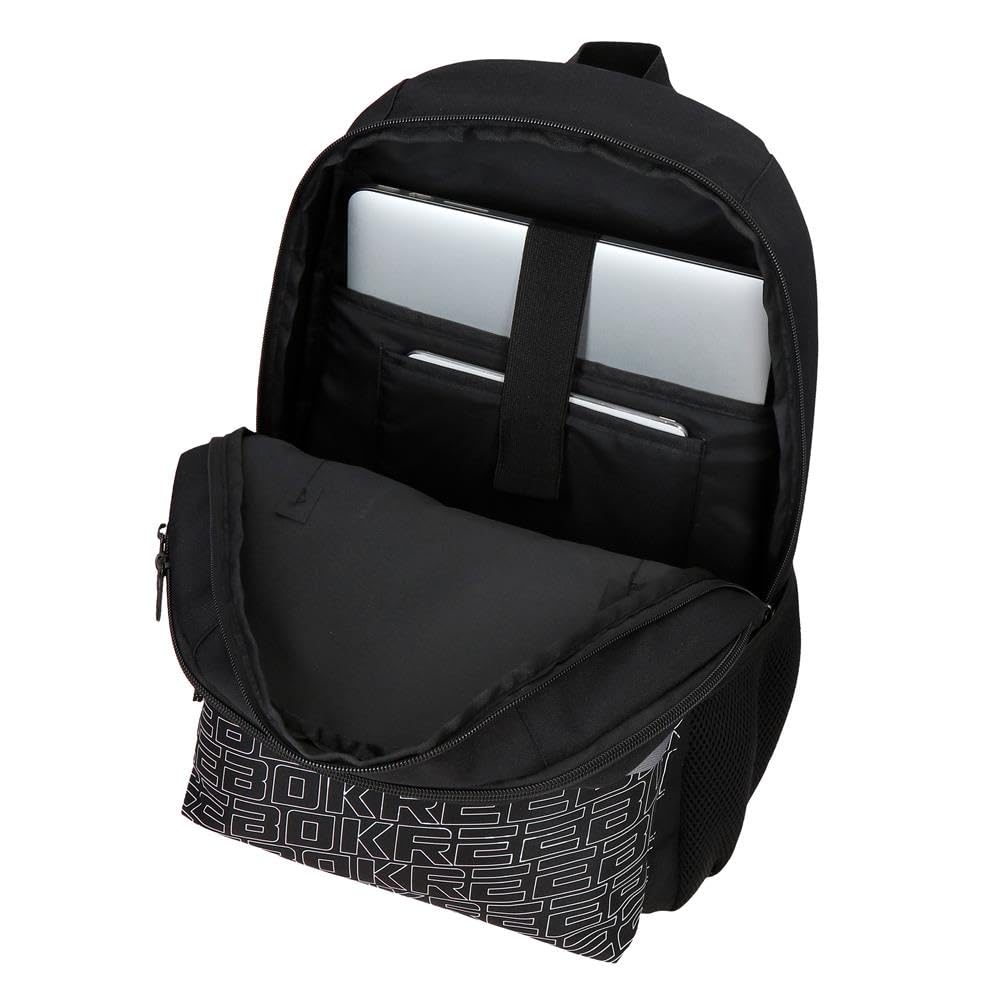 Reebok Stockton Mochila Doble Compartimento Adaptable Portátil 15,6 Pulgadas Negro 31x44x15 cm Poliéster 20,46L by Joumma Bags