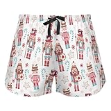 JHKKU Comfy Sleep Bottoms Christmas Cute Nutcracker Pajamas Shorts for Women's with Pockets Soft Lounge Summer Loung Pj Boxer Short Pants S