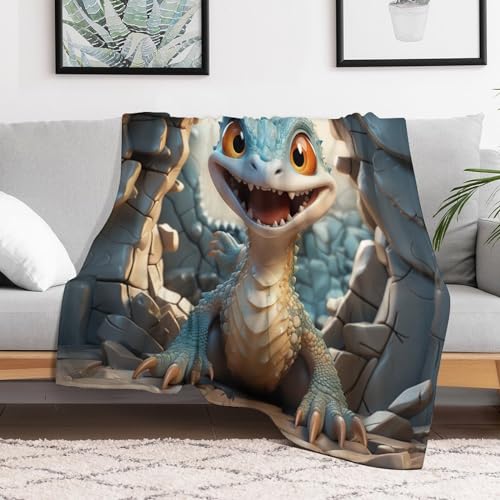 Manta de dinosaurios de 130x150 cm cálida para cama y sofá 3