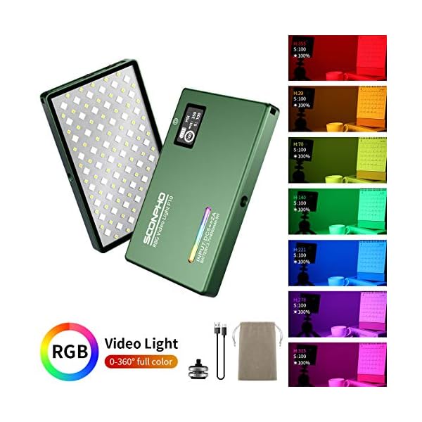 LED Videoleuchte RGB, LED Videolicht Aluminium USB Wiederaufladbarem LED Video Licht mit 4000 mAh Akku 2500K-8500K… – Bild 3