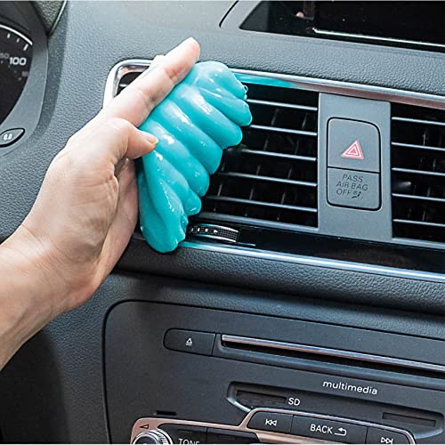 EcoNour Dust Cleaning Gel for Car Dashboards, AC Vents, and Cup Holders | Car Putty for Cleaning and Interior Maintenance | Eco-Friendly Multiuse Car Slime for Cleaning | Blue (2 Pack)