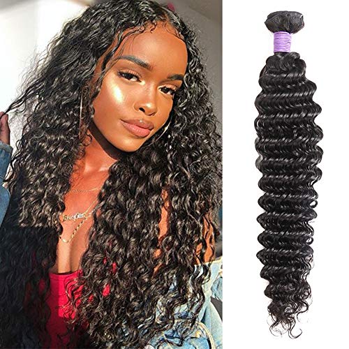 10A Brazilian Deep Wave 1 Bundles 100% Virgin Human Hair Bundles Unprocessed Wet and Wavy Curly Bundles Remy Weave Hair Human Bundles (22)