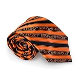 Fan Frenzy Gifts IDST Men's Striped Tie Officially Licensed Idaho State University Bengals Tie | NCAA Sports Ties for Men | Machine-Washable Neckties Made of Microfiber