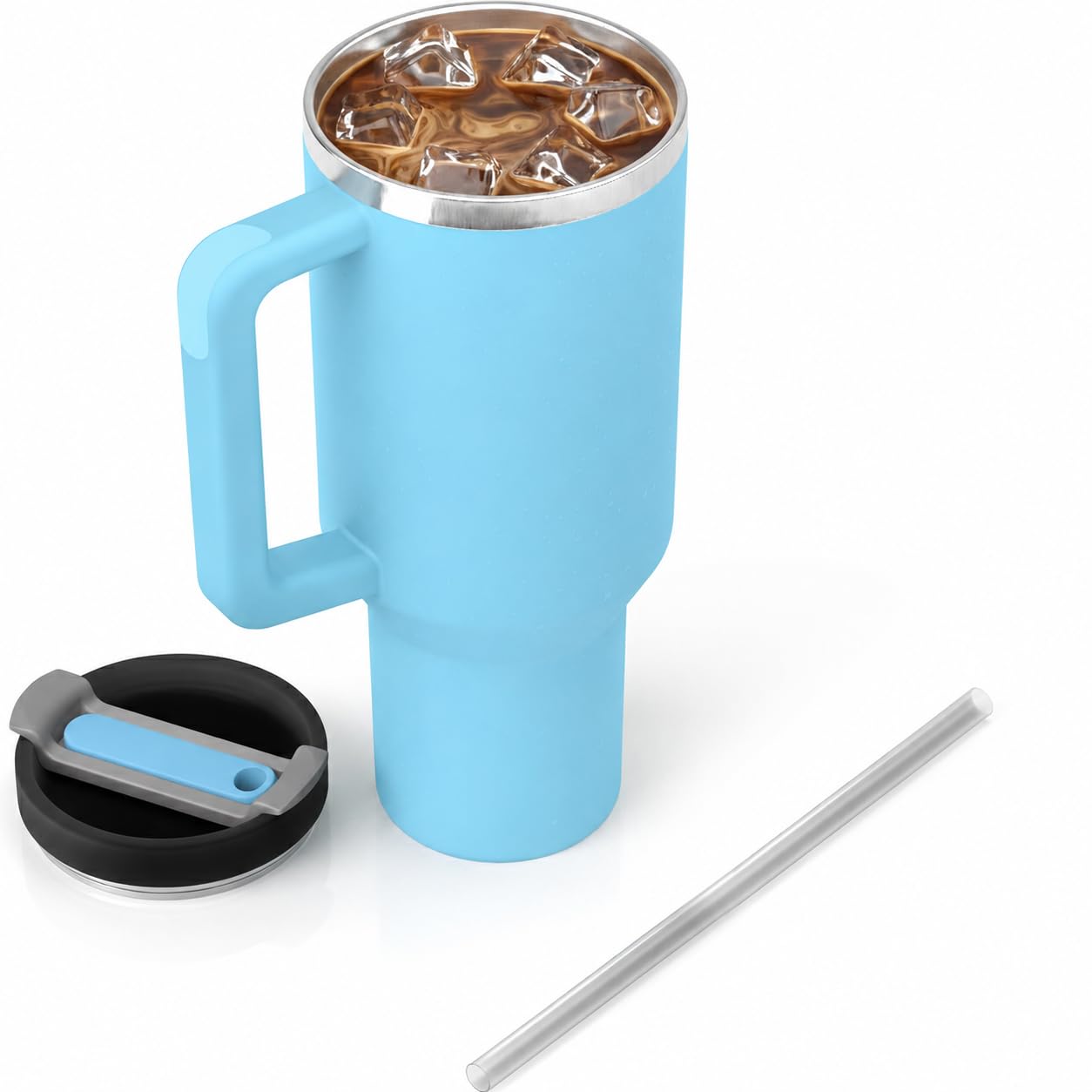 EPISENT 40oz Tumbler Handle Locking Straw Lid Leakproof Travel Mug Steel