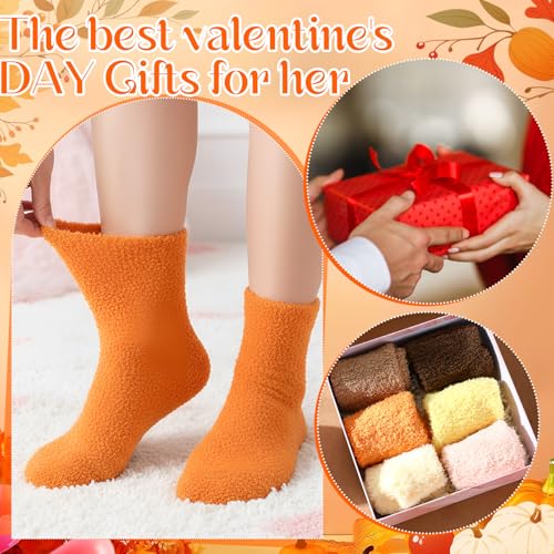 Image of Foaincore 12 Pairs Fuzzy Socks Bulk for Women Cozy Fluffy Slipper Socks Warm Soft Sleeping Gifts for Home