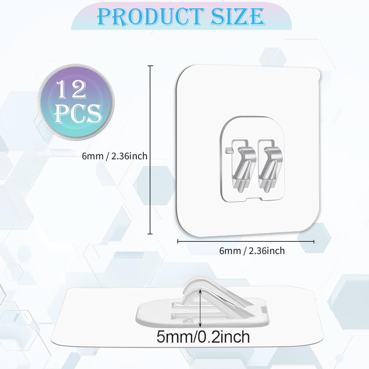 12 Ganci Adesivi Trasparenti Per Doccia - Forti E Impermeabili - Set Con Ganci Singoli, Doppi E Tripli - Ideali Per Bagno E Cucina