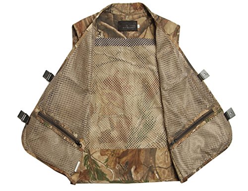 Flygo Men's Fishing Outdoor Utility Hunting Climbing Tactical Camo Mesh Removable Vest with Multiple Pockets (S, Desert)4