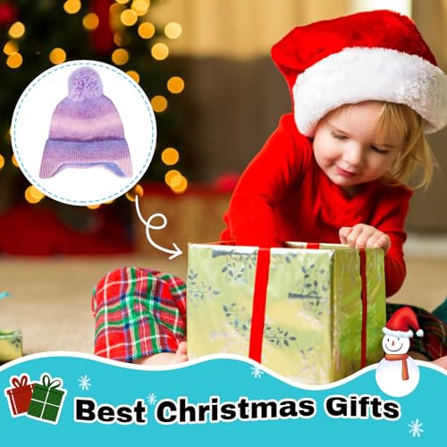 ACTLATI Kids Beanie with Ear Flaps for Boys Girls Pom Knit Hats Fleece Lining Winter Outdoor Skull Snow Ski Cap Age 2-10 7