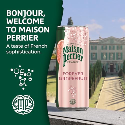 Image of Maison Perrier Forever Grapefruit Flavored Sparkling Water, 11.15 Fl Oz Cans, 8 Count, 3 Pack