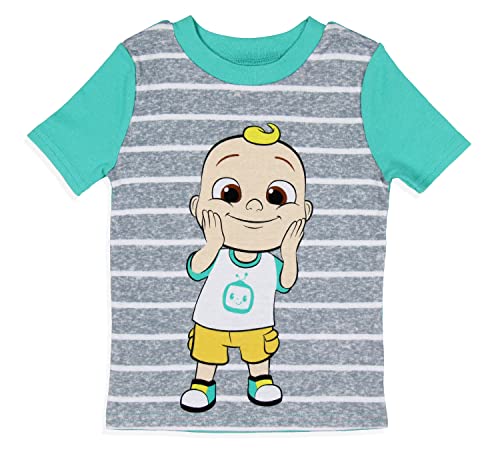 Komar Kids CoComelon Toddler Boys' JJ's Animal Friends Short Sleeve And Pant Pajama Set3