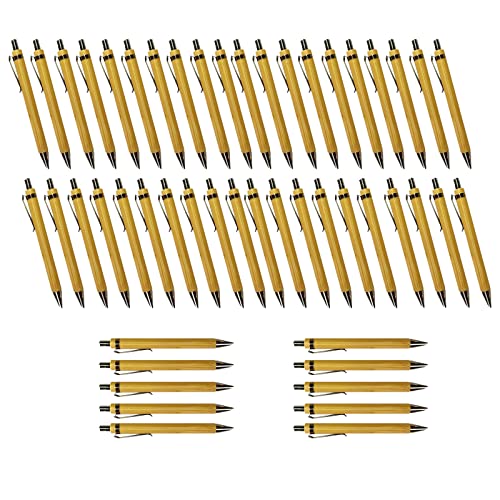 Eylkeup 50Pcs Holz-Kugelschreibern Set, Bambus Kugelschreiber...