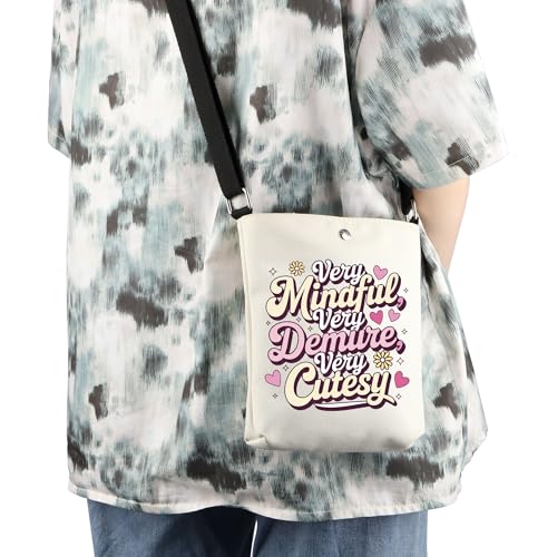 WCGXKO Very Demure Very Mindful Very Cutest Crossbody Bag Trending Words Gift Gen Z Trendy gift3