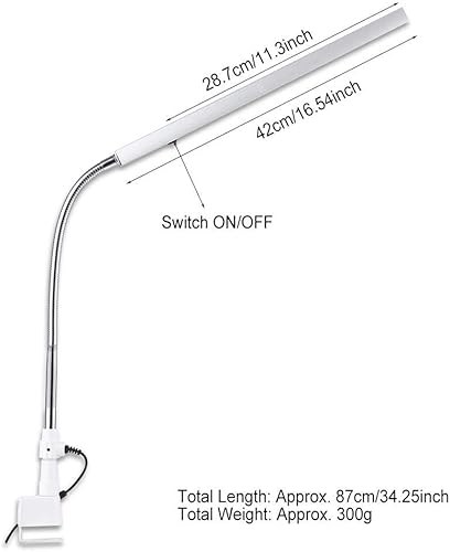 Miniatura 6 de Sonew Lámpara de escritorio LED de 18 W, 3 tipos de lámpara de escritorio ultra delgada para el cuidado de los ojos, rotación de 360 grados, brazo