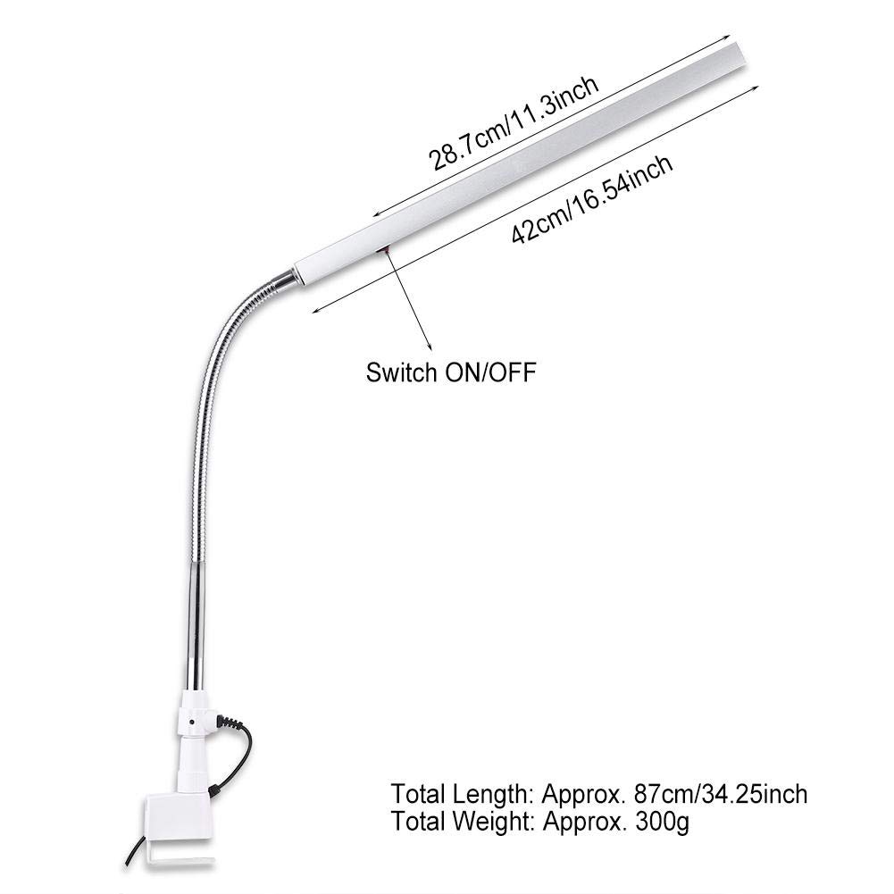 ZJchao Desk Lamps, 18W Clamp Light Ultra Slim LED 360 Degree Rotation Metal Arm Eye Caring Office Light Jewelry Watch Repair Tool Learning Reading Working Office Office Reading