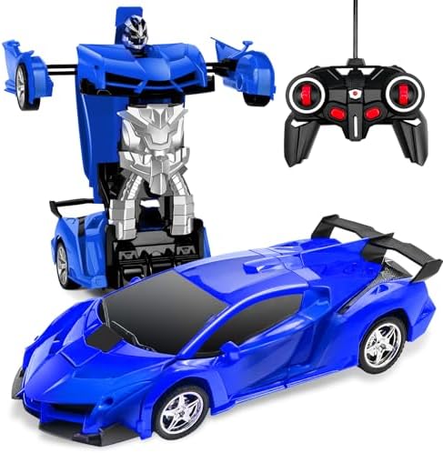 Robot de coche de transformación de control remoto, 2 en 1, robot transformador de coche RC para niños y niñas con transformación