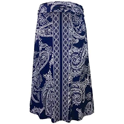 LEEBE Women's Plus Size Navy Maxi Skirt Cover