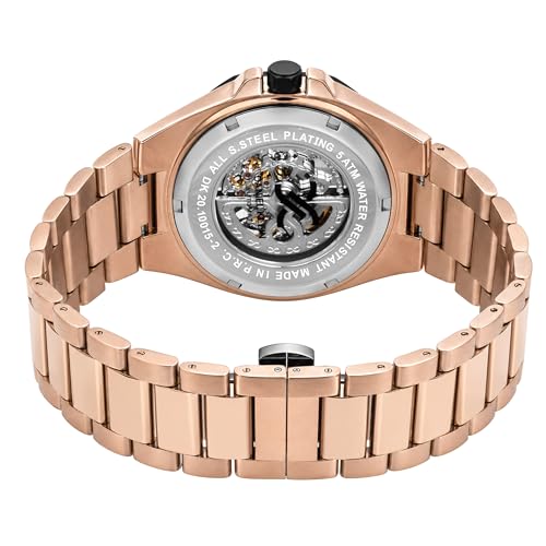 Image of DANIEL KLEIN Men's Luxury Skeleton Dial Analog Watch with Silver Stainless Steel Strap