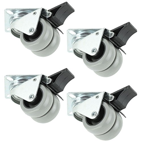 Targarian Ruedas Castor universales de Altas prestaciones y giratorias, con Freno y Placa Cuadrada (50 mm, Paquete de 4) by