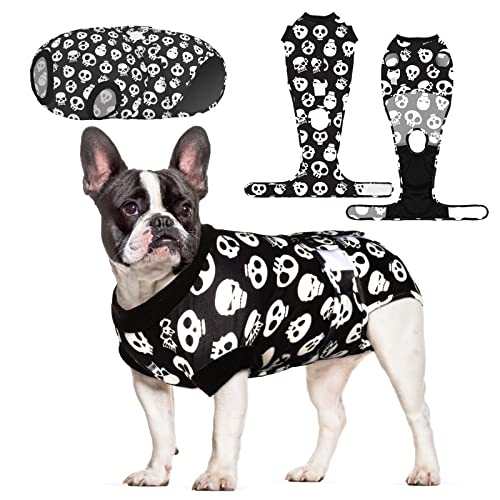 Image of CuteBone Dog Surgery Recovery Suit Cat Surgical Onesie Female Body Suits Male Prevent Pet from Licking Wounds SSF05S