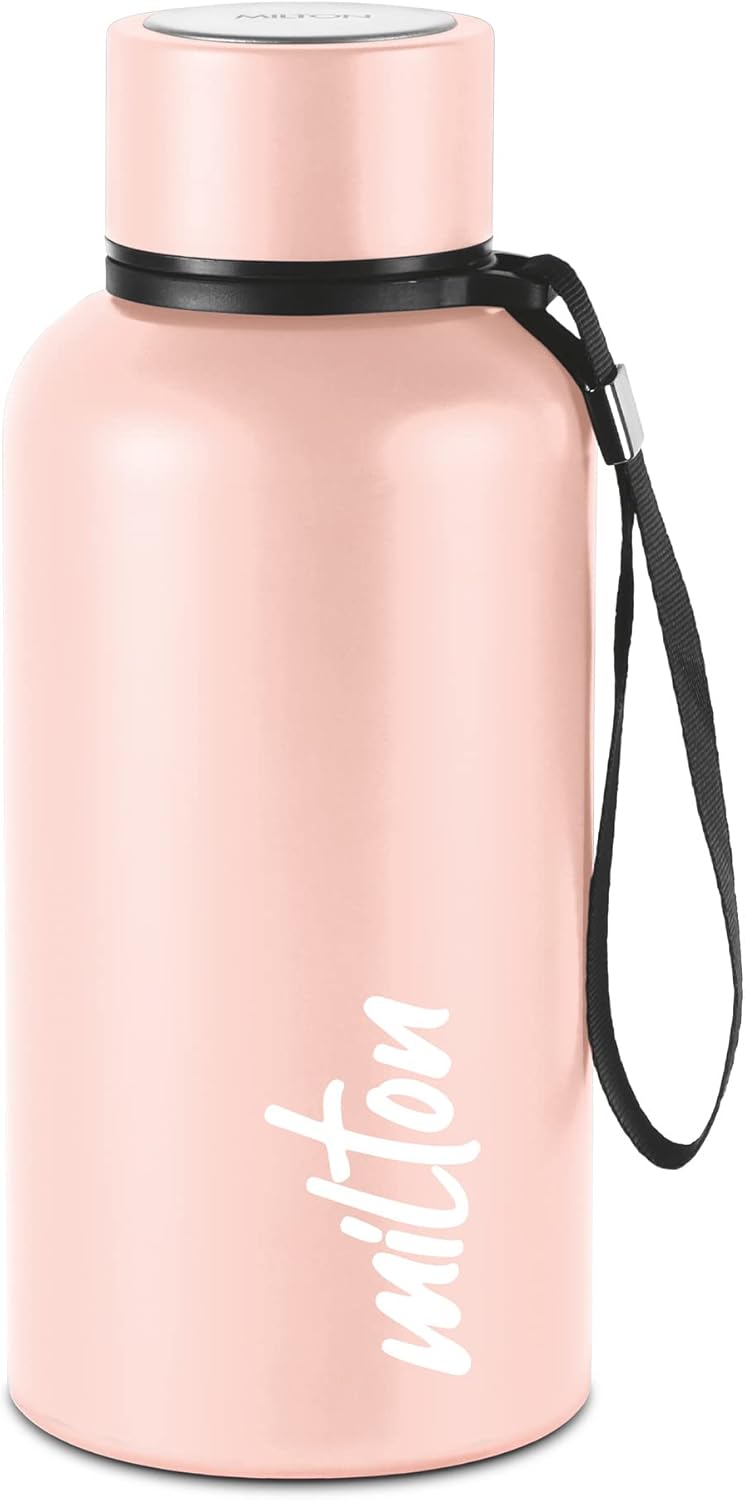 Milton Aura 500 Thermosteel Bottle, 520 ml, Beige | 24 Hours Hot and Cold | Easy to Carry | Rust Proof | Leak Proof | Tea | Coffee | Office| Gym | Home | Kitchen | Hiking | Trekking | Travel Bottle