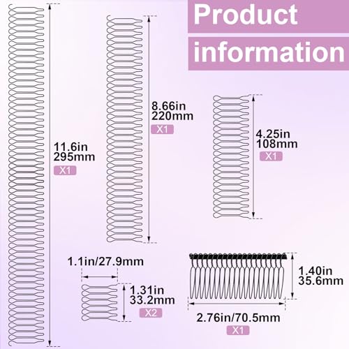 Pack 5 Peines Fixer Waver para Peinados miniatura 2