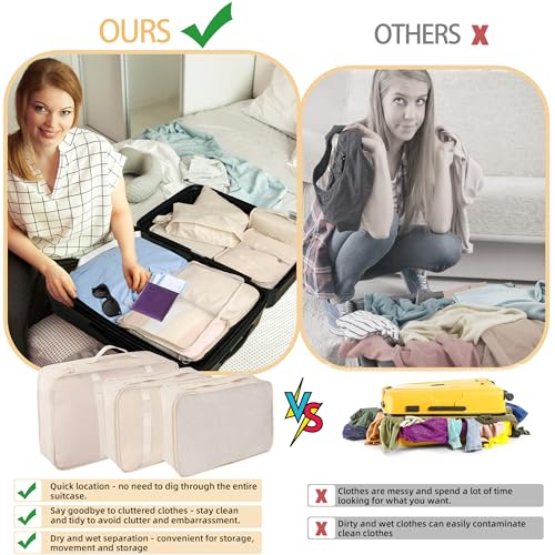 Lucdnc 10 Pcs Set Packing Cubes For Travel Packing Organizers Travel Essentials Luggage Organizer Bags,Expandable Suitcase Organizer Travel Bags Packing Cubes For Suitcases Travel Accessories thumb #4