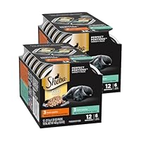 Sheba Perfect Portions Wet Cat Food Cuts in Gravy Variety Pack, with Sustainable Tuna and Roasted Chicken Entree, 2.6 oz. Twin-Pack Trays (6 Count, 12 Servings) (Pack of 2)