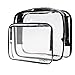Cosmos 2 Pack Different Size Clear PVC Vinyl Zippered Luggage Toiletry Travel Carry Cosmetic Makeup Bag Pouch