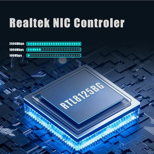 Tarjeta de Red GLOTRENDS LE8245(A3) de 2,5 Gb con 4 puertos RJ45, NIC Ethernet interna para PC, interfaz PCIe x4 (ancho de banda PCIe 3.0 x2) miniatura 4
