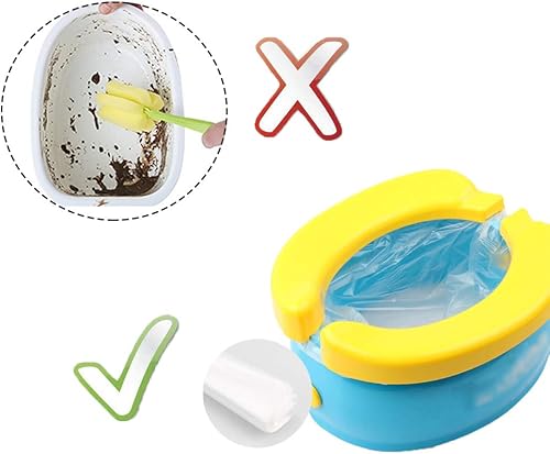 Miniatura 6 de Paquete de 100 forros para sillas de orinal con cordón, bolsas de limpieza para asiento de inodoro, bolsa de limpieza para niños pequeños, asiento