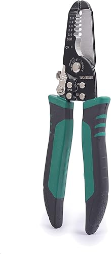 Herramienta pelacables 3 en 1, herramienta de alicates cortadores de alambre de 7 pulgadas, engarzadora y pelacables AWG 22-10, herramienta de