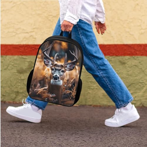 Xhuibop Camo Hunting Backpack for Boys 7-8 with Lunch Box Deer Book Bag with Lunchbox Set for Girls Middle School Bag and Lunch Bag Pencil Case Teenager Bookbag for 6th Grade Girls3