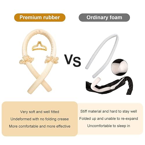 Miniatura 3 de Rizadores de pelo sin calor para cabello largo, sin calor rizos diadema, rodillos de espuma suave, herramientas de peinado para el cabello para