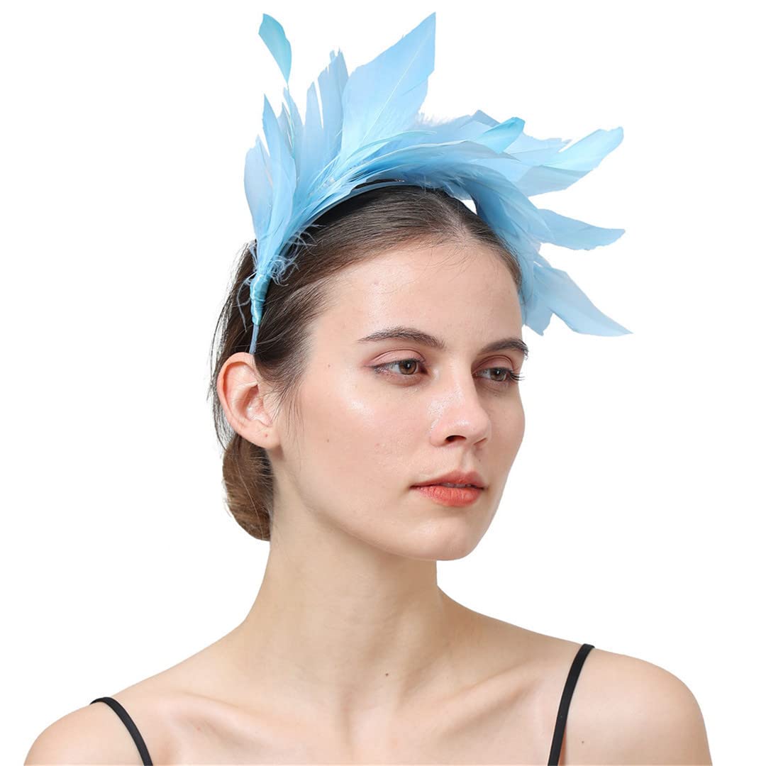 Lmtossey Copricapo con piume da donna, accessorio per capelli da sposa, copricapo da sposa