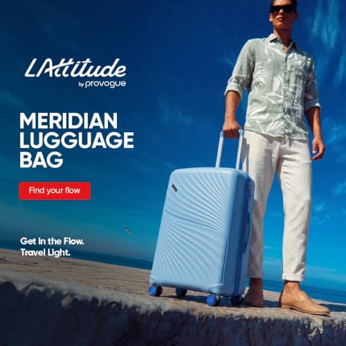 Image of Meridian Medium Check-In Suitcase 65cm 24 inch Polypropylene Hard Trolley, 8 Spinner Wheels, 2-Pocket Convipack,Recessed Number Lock for Men & Women Twilight Sea Blue /Galaxy Blue
