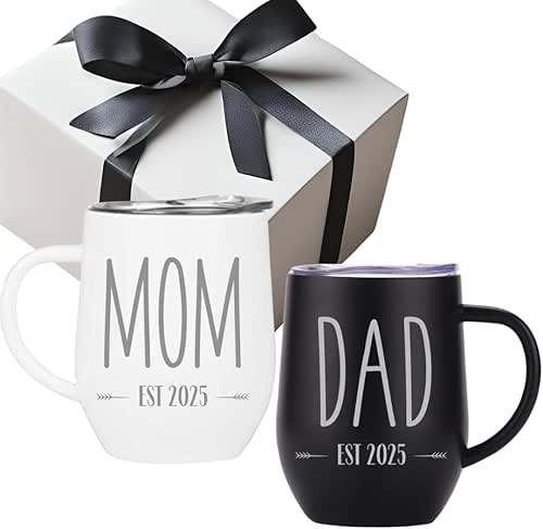 Pregnancy Gift Est 2025- Mom and DAD Est 2025 ENGRAVED