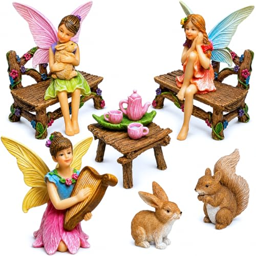 Mood Lab Fairy Garden Figurines - Miniature Decor Set (12 pcs) - Statues & Accessories - Outdoor & Indoor Garden Decor Mood Lab Fairy Garden Figurines - Miniature Decor Set (12 pcs) - Statues & Accessories - Outdoor & Indoor Garden Decor
